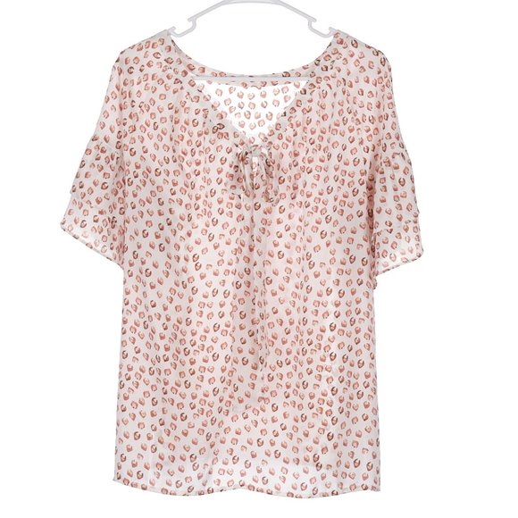 LOFT Flutter Sleeve Blouse Large - Picture 6 of 9